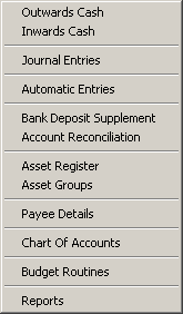 general ledger menu